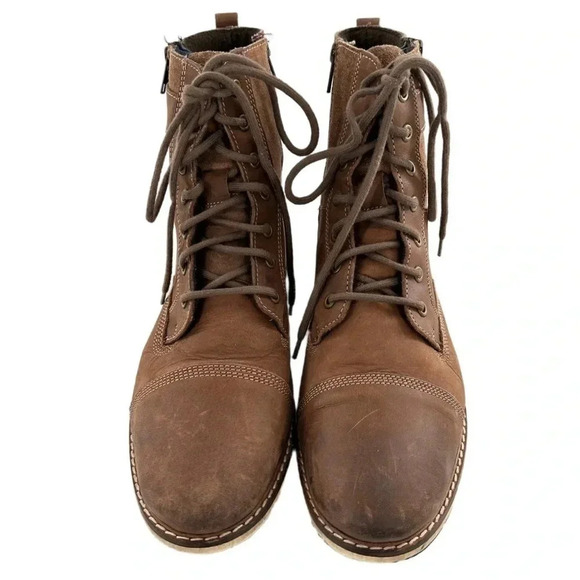 Franco Fortini mens Aussie Bloke mens ankle boots size 10 brown leather cap toe - Picture 2 of 12